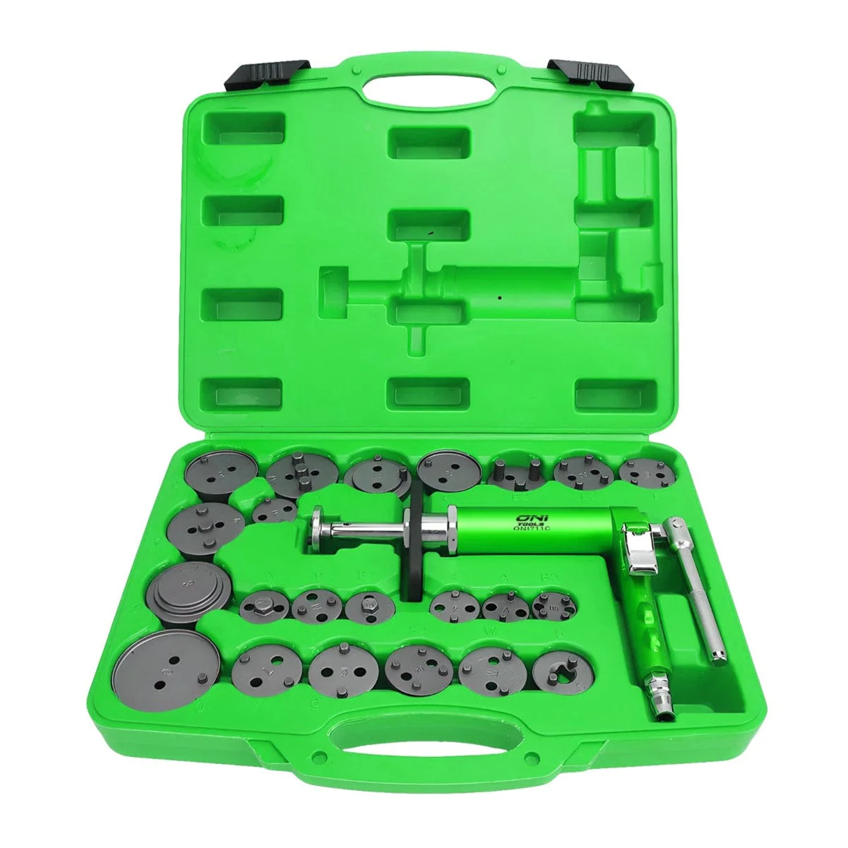 Air-Powered Brake Caliper Wind Back Tool Kit For Disc Brake Caliper Piston Rewind – 22 Adapters 4302 Alt - Image 2