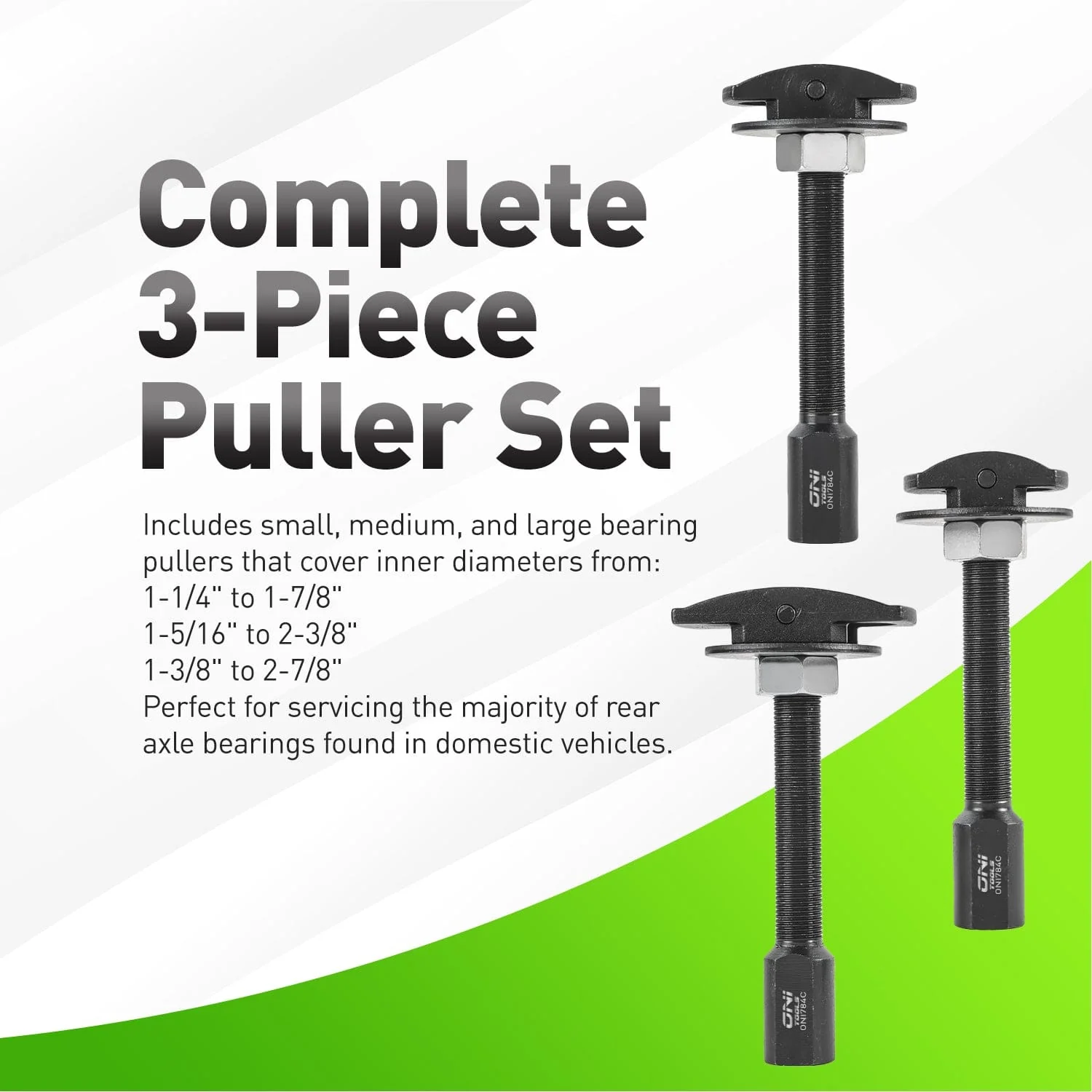 7494A Rear Axle Bearing Puller Set 3‑Piece Bearing Removal Tool Kit For Semi‑Floating Rear Axle Bearings 1"–2‑7/8" on Domestic Cars & Light Trucks Alt - Image 2