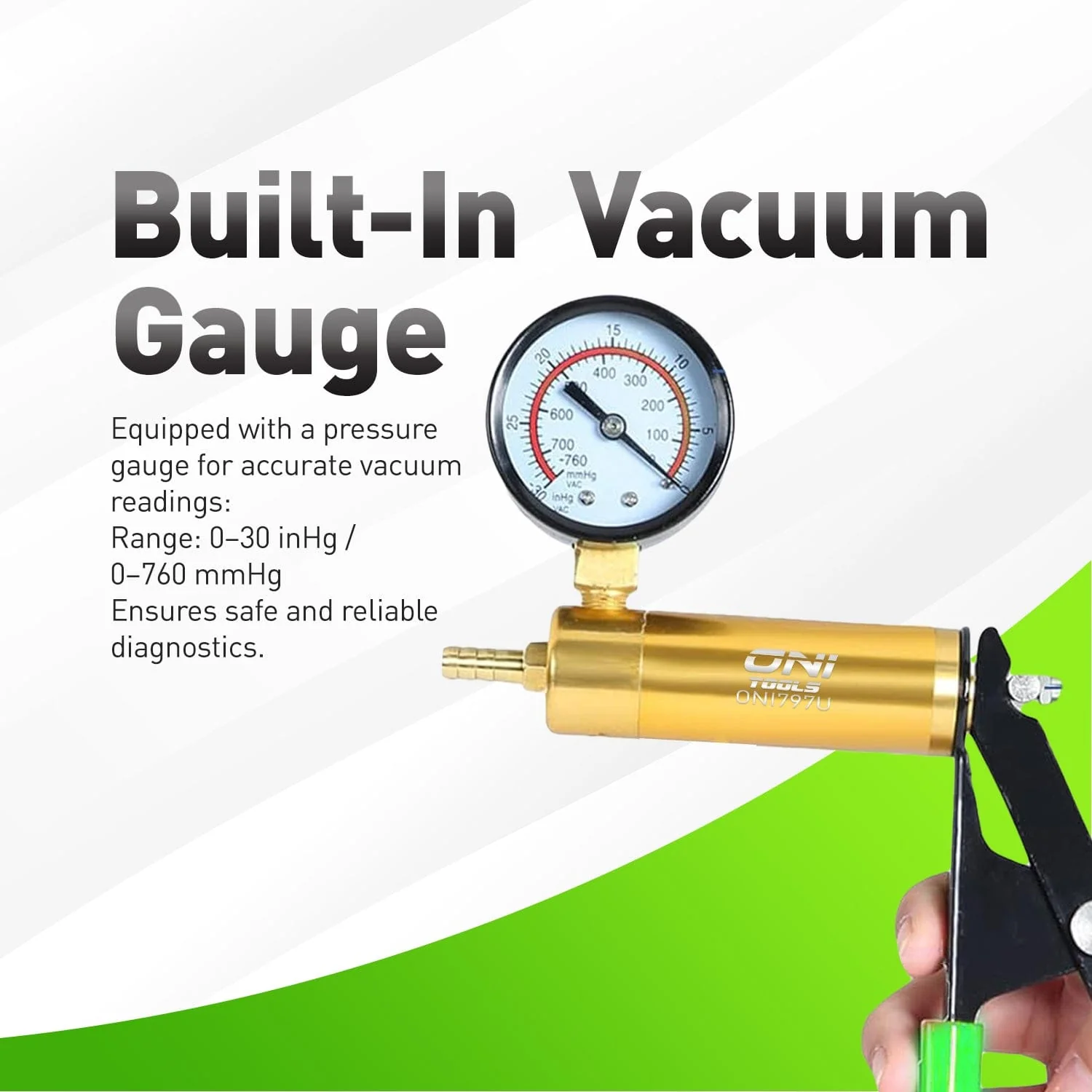 Handheld Vacuum Pump & Brake Bleeder Kit 0-30 inHg Brake & Clutch Bleeding, Vacuum Diagnostics, Fluid Extraction Alt - Image 2