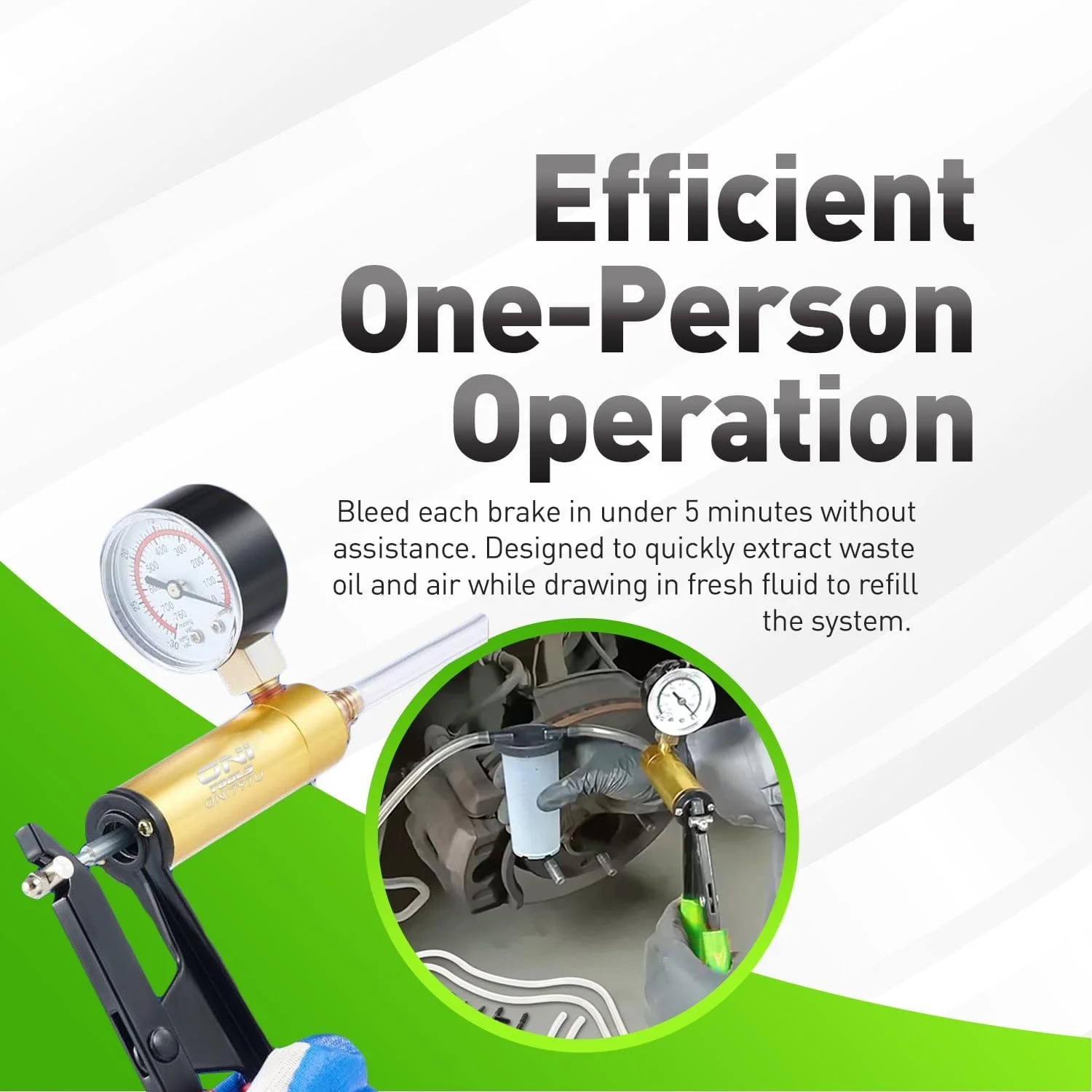 Handheld Vacuum Pump & Brake Bleeder Kit 0-30 inHg Brake & Clutch Bleeding, Vacuum Diagnostics, Fluid Extraction Alt - Image 3