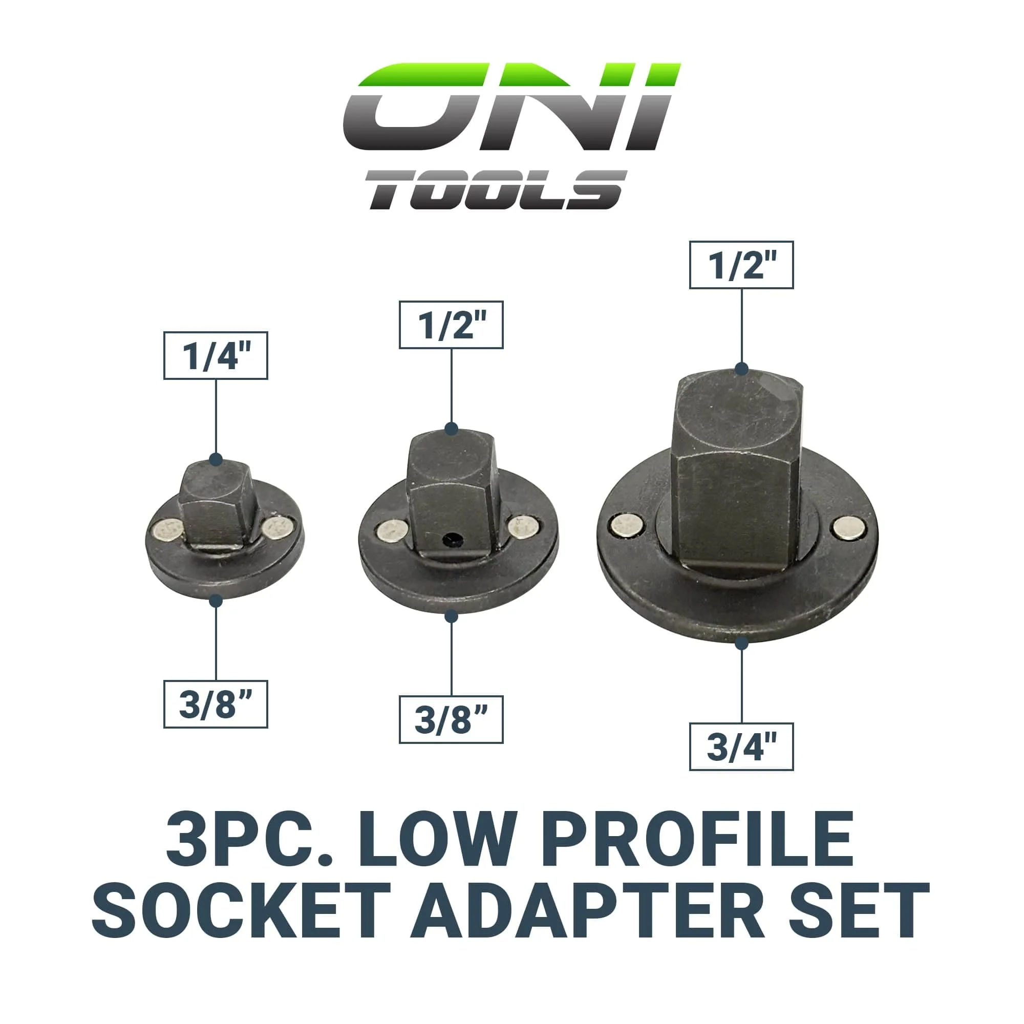 Universal Low Profile Impact Socket Adapter Set (Set of 3 Pcs) - Image 3