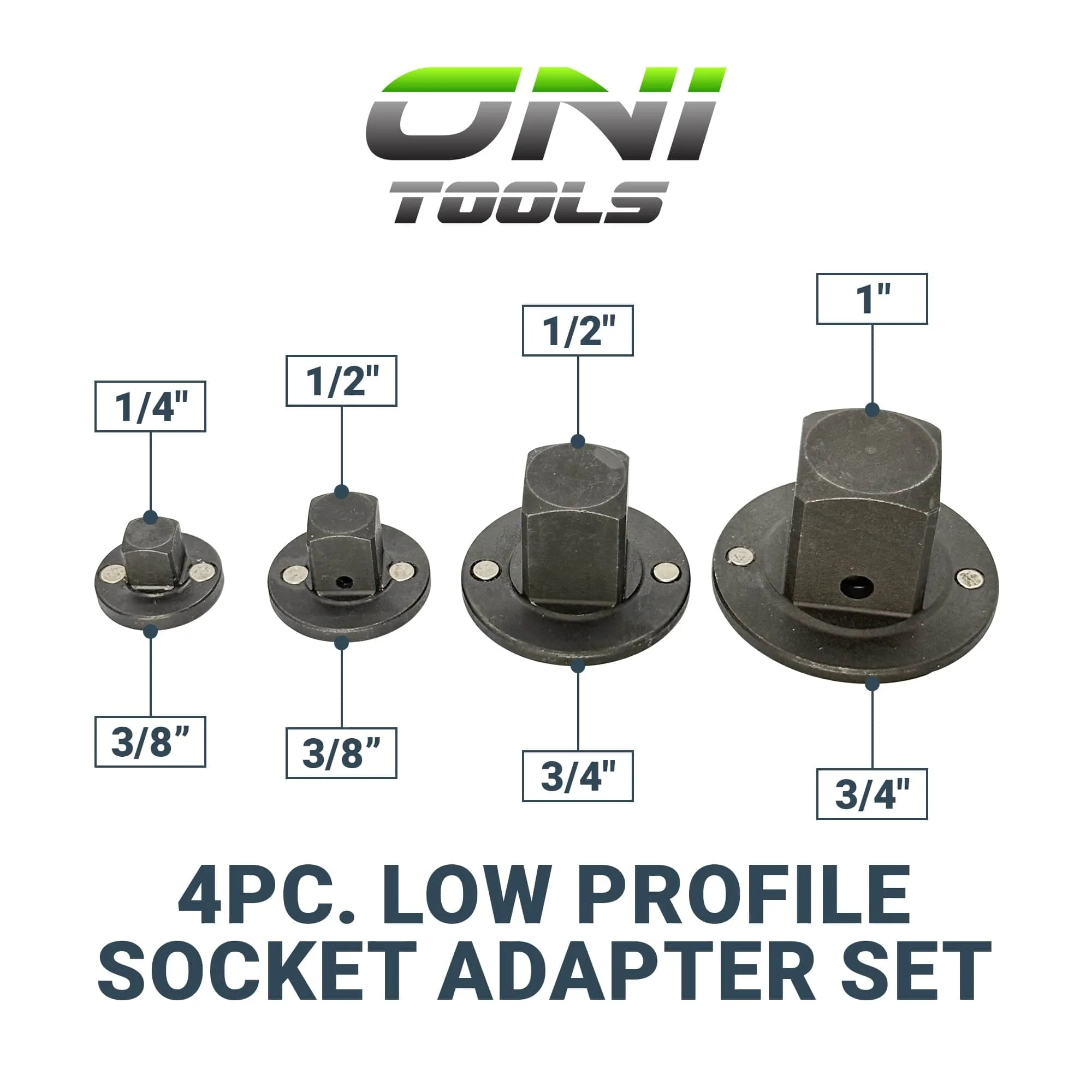 Universal Low Profile Impact Socket Adapter Set (Set of 4 Pcs) - Image 3