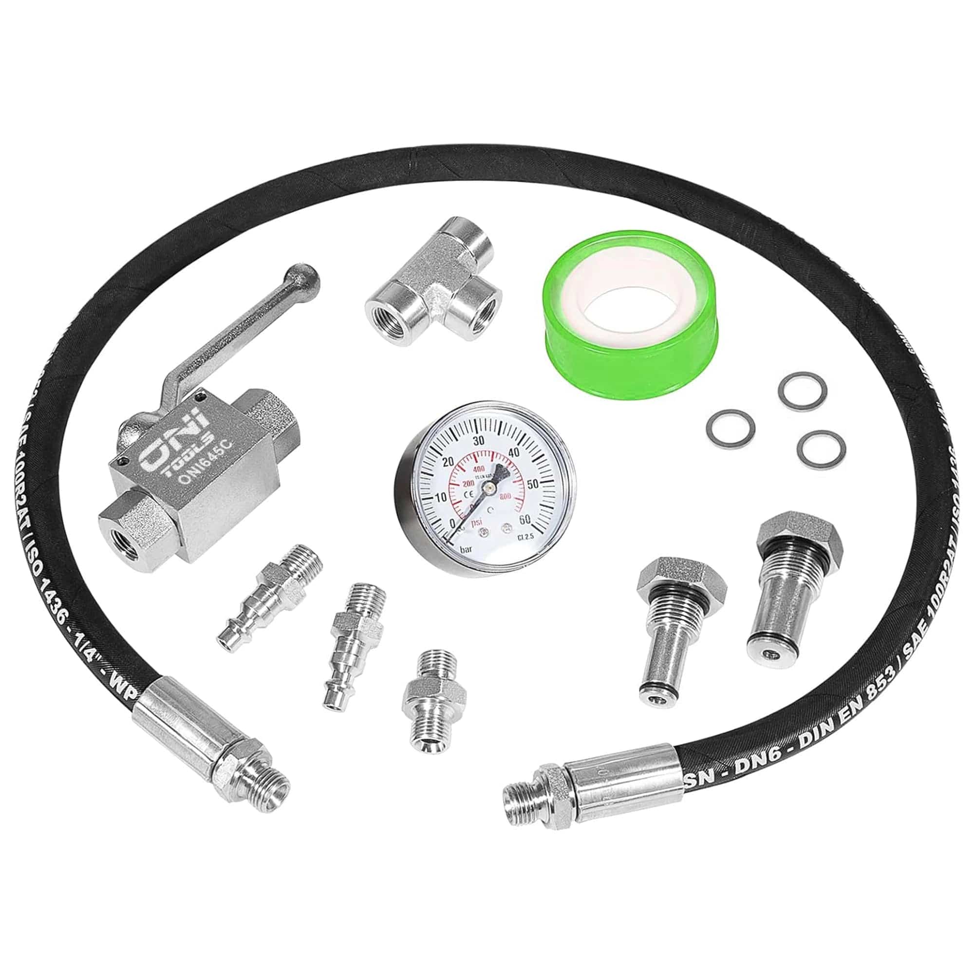 Ford 6.0L-7.3L Powerstroke Diesel High Pressure Oil System IPR Air Test With Gauge Tool kit TU-32-7 Alt - Image 2