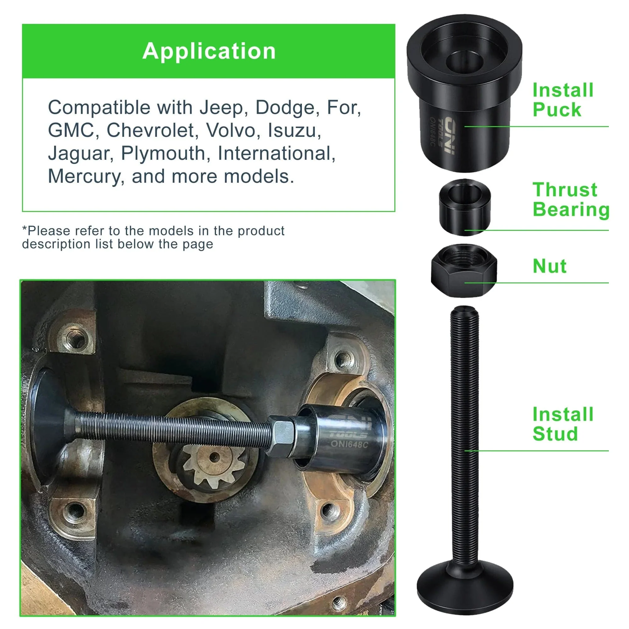 Universal Inner Axle Side Seal Installer for Dana 30, 44, 60 Front Differentials - Compatible with Jeep, Dodge, Ford, Chevy, Volvo, GMC, Isuzu, Jaguar, Mercury - Image 3