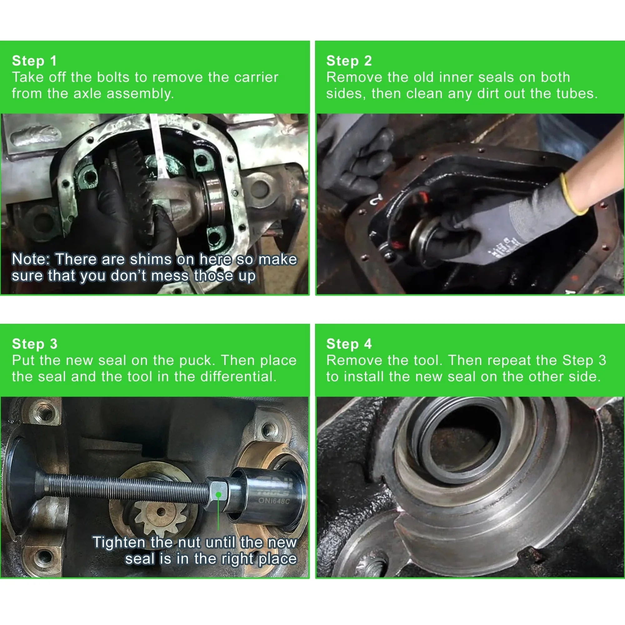Universal Inner Axle Side Seal Installer for Dana 30, 44, 60 Front Differentials - Compatible with Jeep, Dodge, Ford, Chevy, Volvo, GMC, Isuzu, Jaguar, Mercury - Image 5