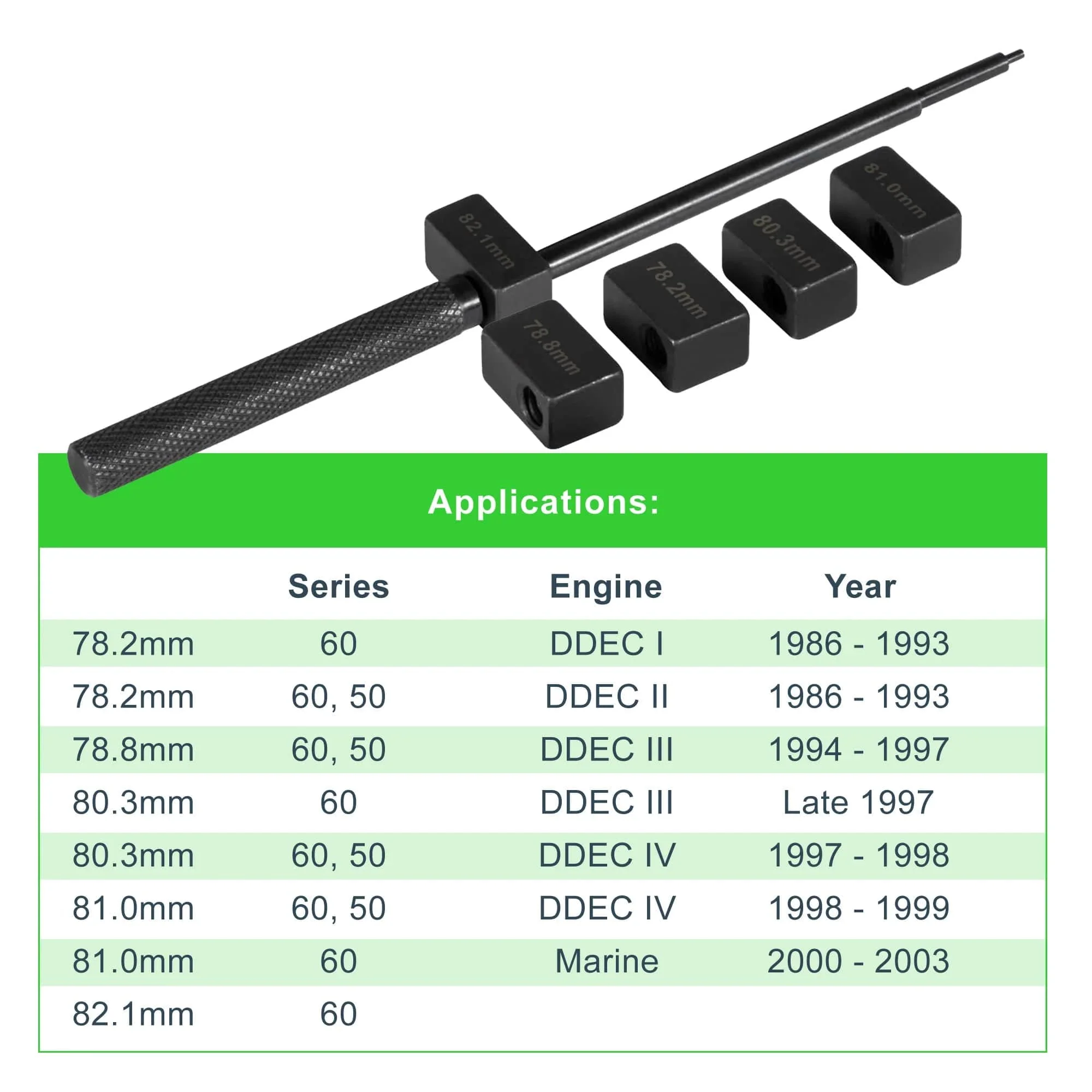 3350 Injector Height Gauge Set for Detroit Diesel Series 50 & 60 Engines - Compatible with J-1853, J-42749, J-45002, J-39697, J-42665, J-1242, J-35637-A - Image 2