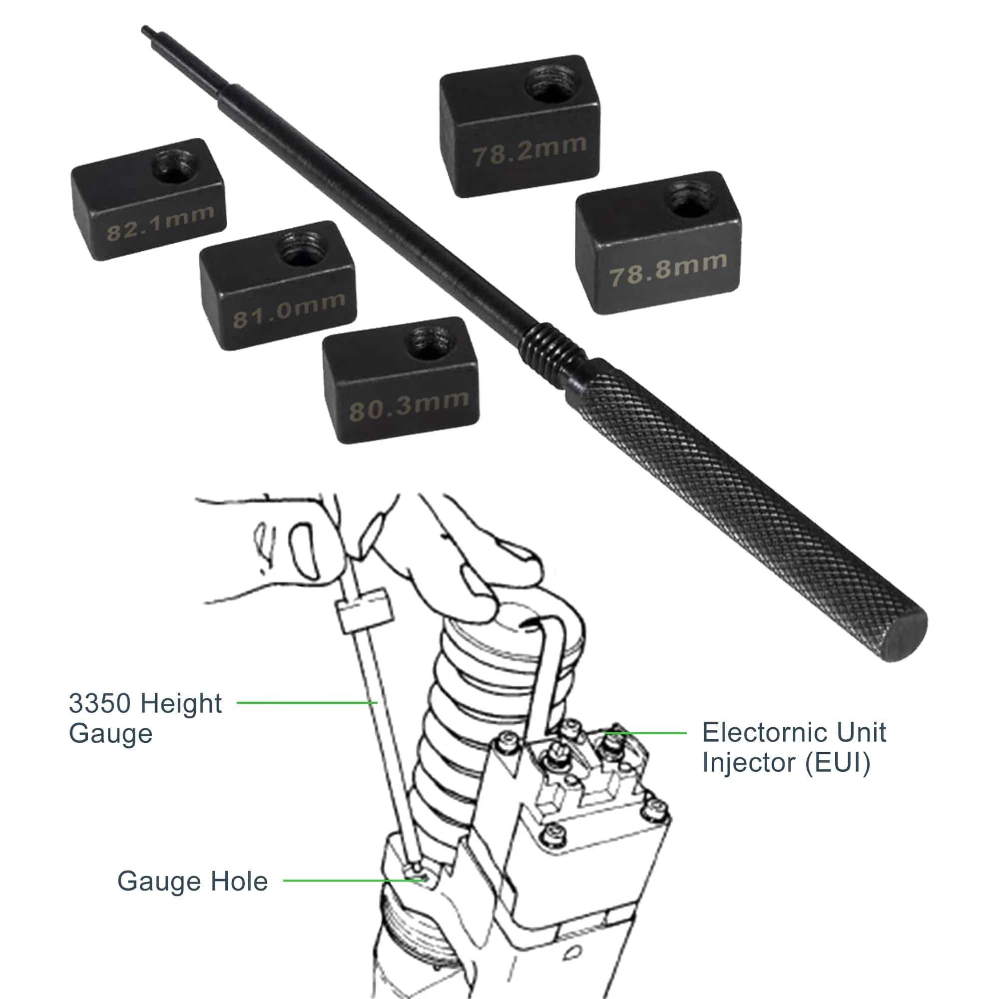 3350 Injector Height Gauge Set for Detroit Diesel Series 50 & 60 Engines - Compatible with J-1853, J-42749, J-45002, J-39697, J-42665, J-1242, J-35637-A - Image 5